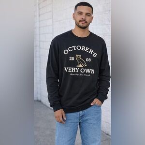 OVO Black and Gold Long Sleeve Tee